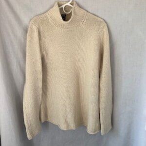 Vintage 1990s GAP Cream Ivory Chunky Turtleneck Sweater Women's L Large Y2K